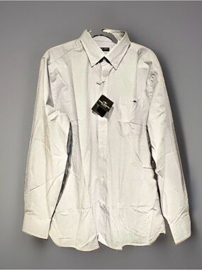 NWT Fish Hippie Long Sleeve Button Down Shirt Large Blue White Micro Checkered